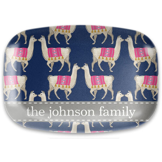 Llama Navy Melamine Platter